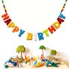 Meygajoe Pre-Strung Happy Birthday Banner - Rainbow Happy Birthday Garland - Natural Handmade Wool Letters & Balls, Reusable Birthday Party Decorations & Party Supplies,Ready-to-Hang - 6Ft