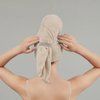 SURPRISE PIE Women Microfiber Hair Towel Wrap with Elastic Strap,Super Absorbent Anti Frizz Drying Turban for Curly, Long,Wet Hair- Beige