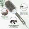 Beauty Carves Round Brush, 45 mm/1.7 Inch Barrel with 2 Clips – Round Hair Brush with Flexible Nylon 66 Bristles Nano Ionic Heat Resistant Tech for Professional Curling, Styling & Shining Texture