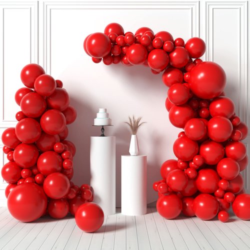 HOUSE OF PARTY Cherry Red Balloons for Valentine&#39;s Day 5/12/18 Inch | Matte Balloons for Easter P...