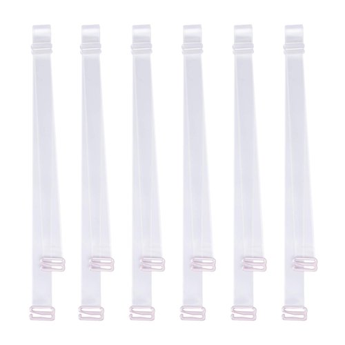 DREETINO Clear Bra Straps, 3-Pairs Invisible Non-Slip Adjustable Bra Straps for Strapless Bra(12mm)