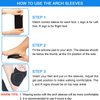 Ailaka 2 Pairs Compression Arch Support Sleeves, Cushioned Arch Support Braces Gel Pads for Flat Foot Pain Relief Plantar Fasciitis Heel Spurs