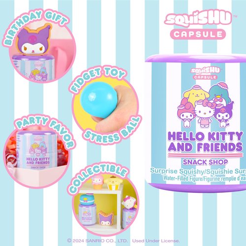 Hamee Hello Kitty and Friends [Surprise Blind Capsule] [Snack Shop Series] Cute Water Filled Squishy Toy [Birthday Gift Bags, Party Favors, Gift Basket Filler, Stress Relief Toys] - 1 Pc.