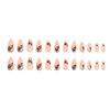 Foccna Medium Length Almond Press on Nude Acrylic Nails for Women,Artificial Jelly Glue Sticker on Nails, Abstract Fake Nails for Nail Art Manicure Decoration 24pcs