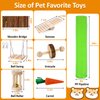 VESPRO Hamster Toys Set, Guinea Pig Toys Small Animal Chewing Toy and Rat Cage Accessories, Chinchillas, Gerbils, Rats, Rabbit Rodents Teeth Care, Apple Wood Timothy Hay Mouse Toy Swing Seesaw Bridge