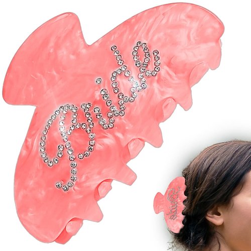 Bride Hair Claw Clip Pink Acrylic Hair Clip Hair Barrettes Rhinestone Double-Side Bride Logo Hair Accessories Bachelorette Hair Decorations Gift for Bridesmaid Wedding Bridal Shower Party Favor 1PCS