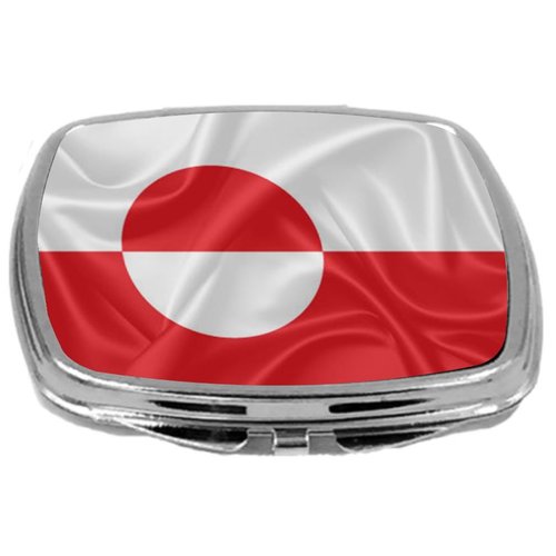Rikki Knight Flag Design Compact Mirror, Greenland, 3 Ounce