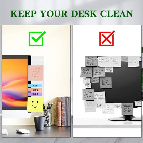Office Desk Accessories 2pcs Computer Monitor Memo Board Message Board Transparent Acrylic Side Panel Sticky Note Board Left and Right Computer Note Board Suitable for Women Work Form Home Office