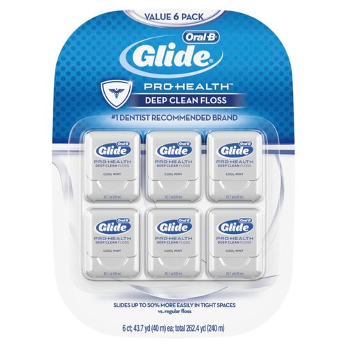 Oral-B Glide Cool Mint Deep Clean Floss, 6 Count, Glide Dental Floss