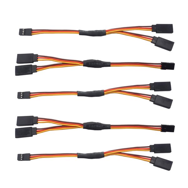 Vgoohobby 5PCS 150mm Servo Splitter Cable,1 Male to 2 Female JR Style Servo Y Harness Cables Extension Lead Wire for RC Cars Airplane Helicopter Drone