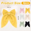 6pcs Silk Bow Hair Clips, 5.12 Inch Soft Bowknot Barrettes Cute Duckbill Satin Hair Clips Colorful Metal Kawaii Ribbon Hair Clips Accessories for Women Girls