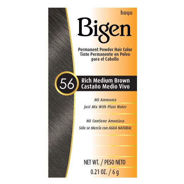 Bigen Powder Hair Color #56 Rich Medium Brown 0.21oz (3 Pack)