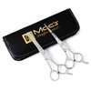 Macs Razor Products Professional Barber Scissor Hair Cutting Scissors 6" and Texturizing /Thinning Shears 6" Scissors Set with Free Black Bonded Leather Case-206