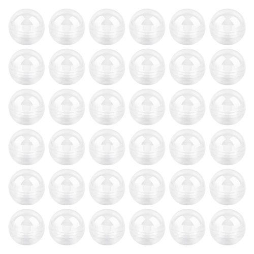 AUEAR, 50 Pack Translucent Small Round Capsules 1.1 Inch Vending Machine Capsules Empty Plastic Gumball Machine Containers for Party Favor Prize