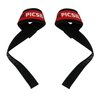 PICSIL Wrist Straps, Padded Wrist Straps for Weightlifting, Extended Deadlift Straps for Grip Support, Advanced Weightlifting Straps for Comfort and Stability, 1 Pair, Red