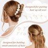Pearl Hair Accessories for Women - 8PCS Claw Clips for Thick and Thin Hair, Barrettes for Styling and Weddings