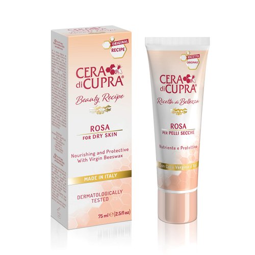 CERA DI CUPRA Rosa Face Cream Moisturizer for Dry Skin - Nourishing and Protective Formula with Virgin Beeswax (2.54 Fl Oz / 75 ml)