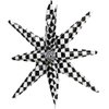 Black And White Checkered Balloon One-Piece Explosion Star Balloon 4D Checkerboard Race Car Birthday Supplies Racing Party Decoration, 6 Pack Black White Checker Spike Balloons With 14 Pointed Cone