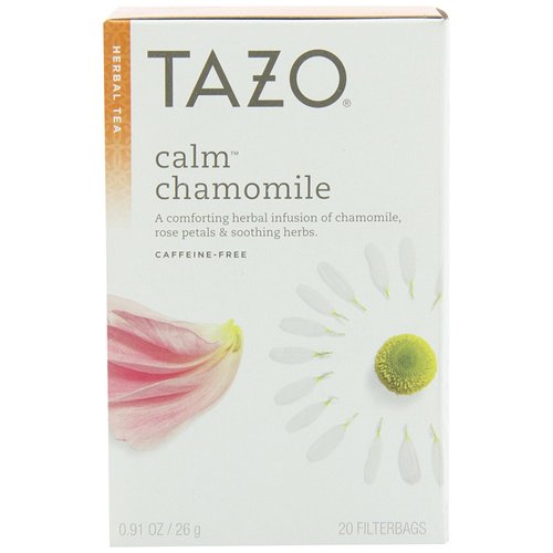 Tazo Calm chamomile Herbal Infusion Tea, Caffeine Free, 20-Count Tea Bags (Pack of 6)