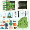 Gemstone Dig Kit (Unique Shape),Great STEM Science Kit for Kids- Excavate Your Own 12 Real Gemstones,Educational DIY Toys,Gem Digging Kit,Archaeology Geology Gifts for Boys & Girls Ages 6+