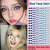 14 Pcs Peacock Butterfly Temporary Tattoos Sticker Self Adhesive Face Gems Peacock Pattern Butterfly-Shaped Face Tattoos Sticker with Green Blue Face Rhinestone Gems for Make-up Halloween Rave Party