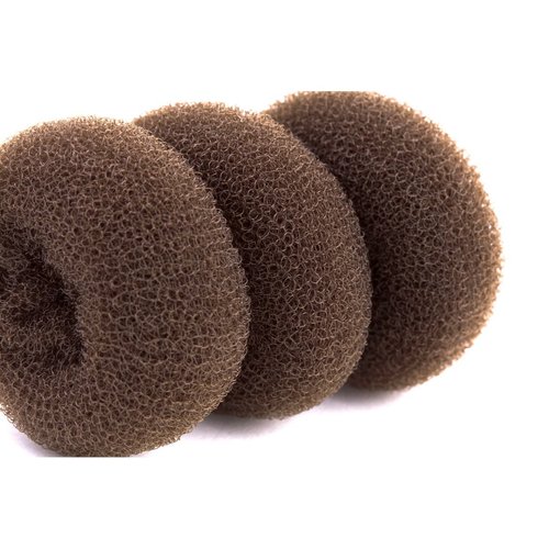 AJOY 3 Pcs Mini Size Brown, Small Bun Maker for Kids, Sock Bun Donut for Thin Hair, Doughnut Bun Form Toddler for Girls, Dance, Child, Ballet, Ballerina Etc., 2-2.6 Inch