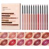 Pakivs 12 Colors Matte Lip Liner Set,Long Lasting Fade Resistant Lip Liner Pencil,Waterproof Red Nude Velvet Lipstick Pen High Pigmented Lip Liner for Women