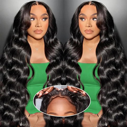 JoyWide Wear and Go Glueless Wigs Human Hair Pre Plucked Pre Cut 5x5 Hd Lace Closure Wigs Human Hair 24 Inch Body Wave Human Hair Wigs 180 Density Ready to Wear Glueless Wigs for Beginners