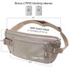 Money Belt for Travel, Slim RFID Blocking Women and Men Hidden Travel Pouch Under Clothes, Passport Holder Protect Cash, Documents, Credit Card, Bonus 2 RFID Sleeves