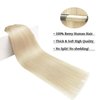 DOORES Human Hair Extensions, Platinum Blonde 12 Inch 7pcs 80g, Clip in Hair Extensions Real Human Hair Remy Hair Extensions Clip in Human Hair Extensions Human Hair Natural Silky Straight