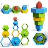 ESYCOOM Montessori Toys for 1 2 3 4 5 Year Old Boys Girls Toddlers Preschool Learning Activities 12Pcs Building Blocks Stacking Educational Toys STEM Sensory Toys Gifts for Kids Age 1-2