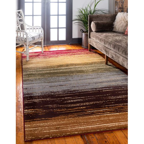 Unique Loom Barista Collection Area Rug - Mundo Nova (2' 2" x 3' 1" Rectangle, Beige/ Blue)