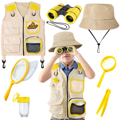 YOPINSAND Kids Explorer Kit & Bug Catcher Kit, Kids Camping Gear for Kids, Outdoor Exploration Set with Vest & Hat, Ideal Outdoor Camping Adventure Toys for Boys Girls 3-12