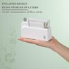 Ryelea Dental Floss Pick Dispenser, Flosser Dispenser for On-The-go, Sealed Storage for More Hygienic Dental Cleaning, with 40 Count Professional Clean Flossers (White)