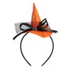 ROMODIYA Halloween Headband for Women, Halloween Witch Hat Headband Orange Hairband with Spider Web Design Hair Boppers Mini Witch Hat for Halloween Costume Cosplay Party Hair Accessories