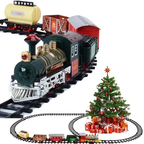 Christmas Toy Train Set with Lights and Sound for Kids, New Year Birthday Gift for Boys Girls 3 up Age