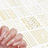 30 Sheets Gold Nail Art Stickers 3D Self-Adhesive Gold Star Nail Decals Gold Heart Nail Stickers Aurora Line Moon Nail Art Stickers for Nail Design Decoration Accessories for Women and Girls