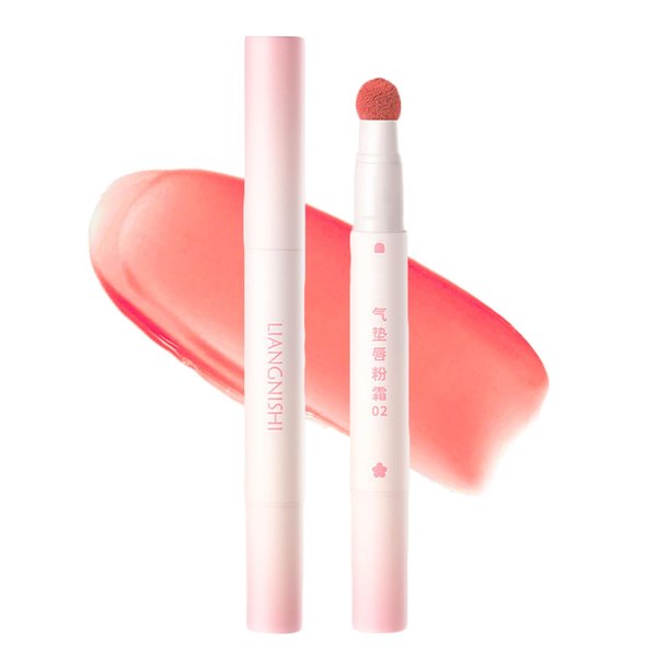 ONMYLOVIN Matte Air Cushion Lipstick, Beauty Wand Lip Cream, Lip Glaze Korean Lipcolor Tinted Lip Gloss, Non-stick cup, Quick-drying, Cheeky Finish (01 Orange Sun)