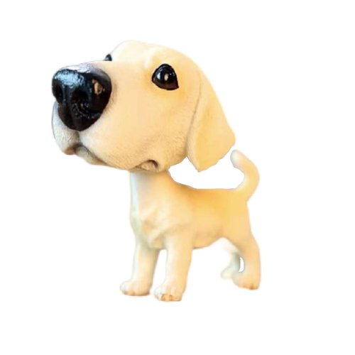Pwenjofy Resin Bobbing Head Dog Figurine Car Dashboard Decor Bobblehead Puppy Play Figurines for Home Office Desk Decoration Ornaments (Labrador-Yellow)