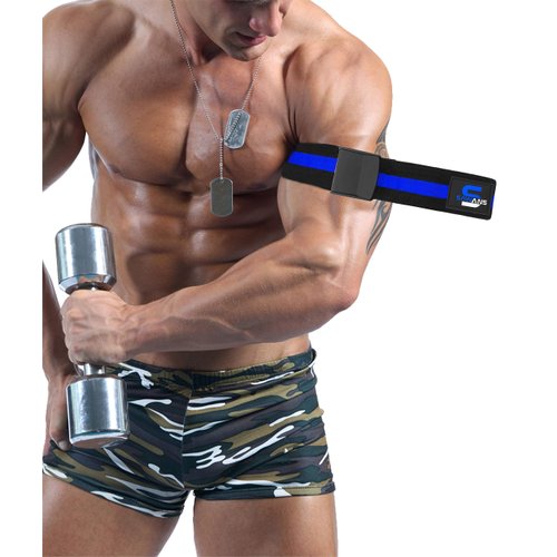 SAWANS Exercise Obstruction Bands Blood Flow Resistance Bands Fitness Specially Muscle Growth Designed Pairs (Black/Blue)