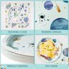 WATINC 96pcs First Trip Around the Sun Space Party Tableware Set, Outer Space Birthday Table Decorations Supplies for 24 Guests, Solar System Plates Napkins Forks Parties Favors for Boys Girls