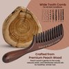 Controlled Chaos Wide Tooth Comb for Curly Hair – 100% Peachwood Anti Static Detangling Comb, Scalp Massaging Wooden Comb for Men, Women & Kids