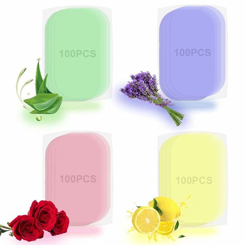 fancyou 400PCS Portable Paper Soap Sheets Refill(No Soap Box),Foaming Hand Soap for Travel,Mini Disposable Hand Washing Skin Friendly for Outdoor,Camping Hiking(Refill pack)