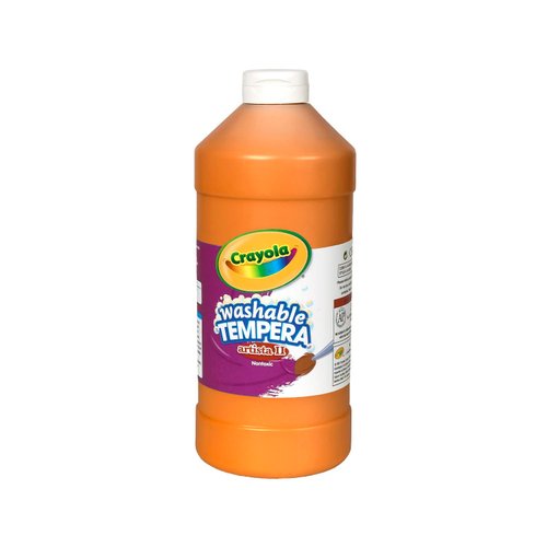 Crayola Washable Tempera Paint For Kids, Orange Paint, Classroom Supplies, Non-Toxic, 32 Oz Squeeze Bottle