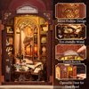 CUTEBEE DIY Book Nook Kit for Adults and Teens, DIY Wooden Miniature Tiny House Dollhouse Kit Bookshelf Booknook Bookcase Model Build Gift Kit Decor Alley with LED Light