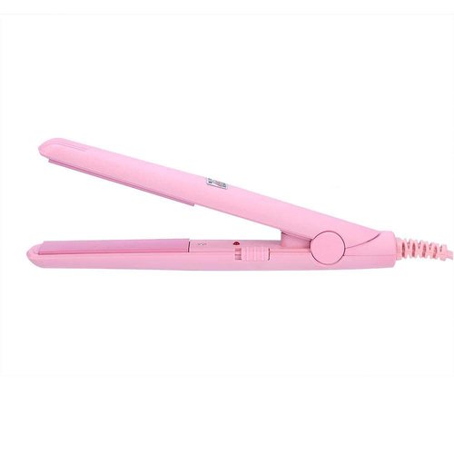 Portable 4 Colors 2 in 1 Mini Hair Straightener, Multifunctional Use Ceramic Tourmaline Plate Beauty Flat Iron Heating Curler ( US 110V-240V)