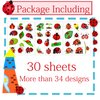 ATSMOICY 340 Ladybug Temporary Tattoos Stickers Baby Shower Birthday Party Favors Decorations Tattoo