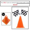 7inch Orange Racing Traffic Cones Party Decoration with Racing Checkered Flags,11inch Safety Sport Training Plastic Cones with Racing Flags,Race Car Birthday Party Supplies,Racing Themed Party