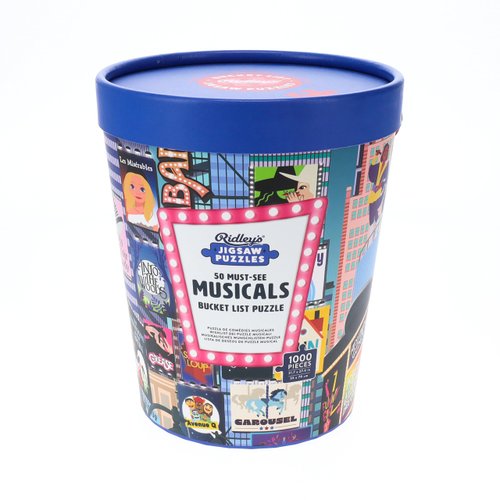 Ridley's: 50 Must-See Musicals Bucket List 1000-Piece Puzzle|Unique Graphics of Popular Broadway Musicals in New York City|Room Décor After Completion|Great Gift for Musical Lovers