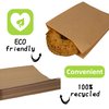 Vane Delx 100pcs Grease Resistant Brown Paper Sandwich Bags with Stickers, 5.5x7.5x2 inches, Serve As Small Bakery, Snacks, Treats and Lunch Take Out Bags.